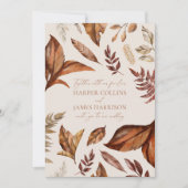 テラモダンコタ素朴フローラボホ秋の結婚式 招待状 (正面)