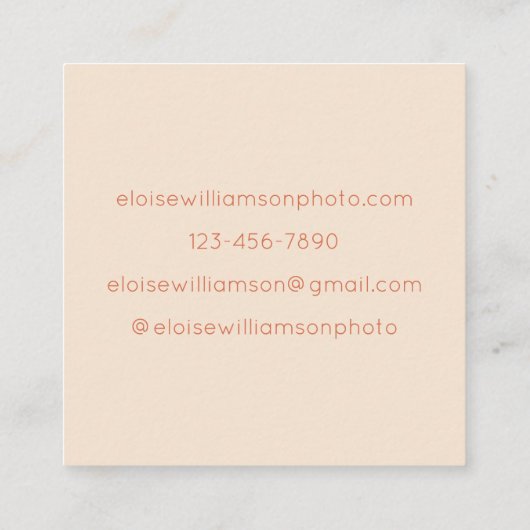 テラモダンコタ自然オレンジプロフェッショナルはっきりした スクエア名刺 (裏面)