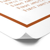 テラモダンコッタとホワイトの結婚シーティングチャート ポスター (角)