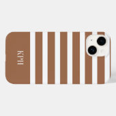 テラモダンコッタとモノグラムストライプ付き白い Case-Mate iPhoneケース (裏面 (横))