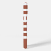 テラモダンコッタとモノグラムストライプ付き白い Case-Mate iPhoneケース (裏面 / 右)