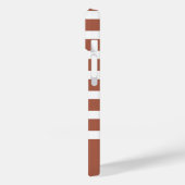 テラモダンコッタとモノグラムストライプ付き白い Case-Mate iPhoneケース (裏面 / 左)