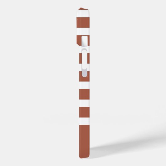 テラモダンコッタとモノグラムストライプ付き白い Case-Mate iPhoneケース (裏面 / 左)