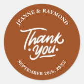 テラモダンコッタサンキュースタイリッシュ結婚式の引き出物 ラウンドシール (正面)