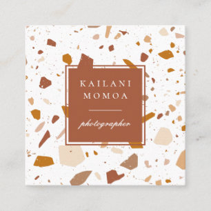 テラモダンコッタテラゾパターン スクエア名刺