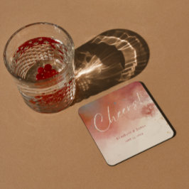 テラモダンコッタデザートボホ結婚の応援 スクエアペーパーコースター