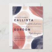 テラモダンコッタネイビーージュウォーター結婚カラー 招待状 (正面)