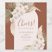 テラモダンコッタパンパスグラスフローラ結婚ズ ワインラベル (シングルラベル)