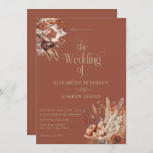 テラモダンコッタフローラ |秋結婚花 招待状 (正面/裏面)