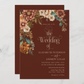 テラモダンコッタフローラ |秋結婚花 招待状 (正面/裏面)