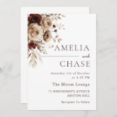 テラモダンコッタボヘミアンフローラ結婚ズ 招待状 (正面/裏面)