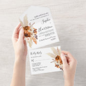 テラモダンコッタボホパンパスグラス結婚ズ オールインワン招待状 (貼ってはがせる)