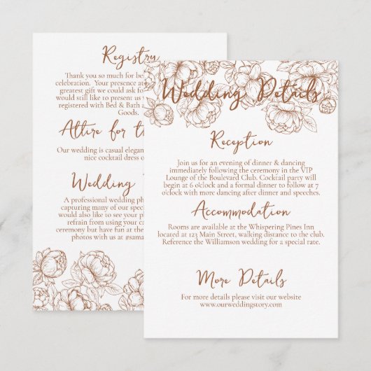 テラモダンコッタボホフローラ結婚ズ詳細 エンクロージャーカード (正面/裏面)