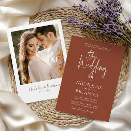 テラモダンコッタ焼けオレンジ結婚ボホの写真 招待状