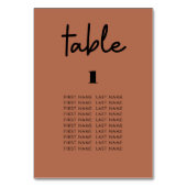 テラモダンコッタ結婚の座席表カード テーブルナンバー (正面)