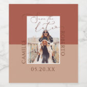 テラモダンコッタ2トーン2写真Save The Date ワインラベル (シングルラベル)