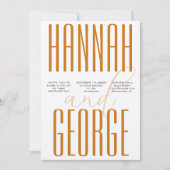 テラモダンコッタ&ベージュ色シンプルQR秋の結婚式 招待状 (正面)