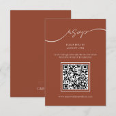 テラモダンコッタQRコードウェディングRSVPカード エンクロージャーカード (正面/裏面)