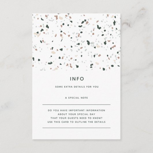 テラモダンソミニマルグリーンピンク結婚の詳細 エンクロージャーカード (正面)