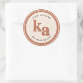 テラモダンッツォのテラコッタイニシャルカスタムロゴ ラウンドシール (バッグ)