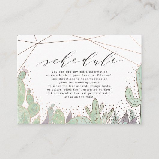 テラリウムと多糖のジオメト結婚リのスケジュール エンクロージャーカード (正面)