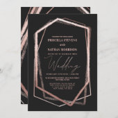 テラリウムバラ金ゴールドジオリニアチ結婚ックズ 招待状 (正面/裏面)