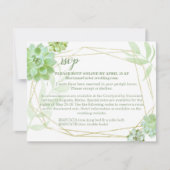 テラリウム多肉結婚式RSVPと宿泊施設 出欠カード (正面)