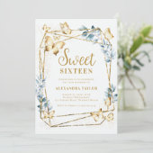 テラリウム幾何学模様バタフライフォトスウィート16 招待状 (スタンド正面)