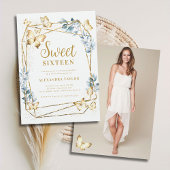 テラリウム幾何学模様バタフライフォトスウィート16 招待状