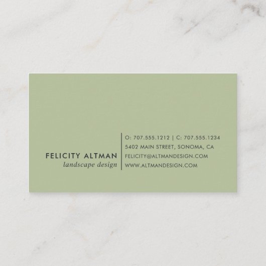 テラリウム |幾何学植物学 名刺 (裏面)