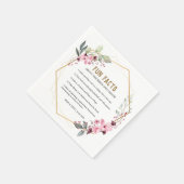 テラリモダンウムピンクフローラおもしろいファクト結婚ズ スタンダードカクテルナプキン (角)