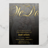 テラリモダンウム色あせ結婚フォト金ゴールド箔inv 箔招待状 (正面)