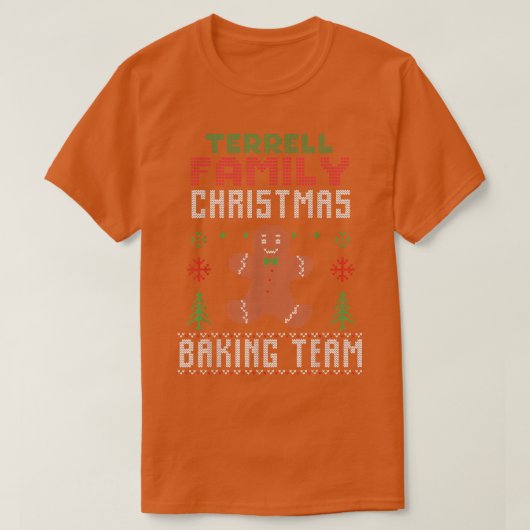 テラルファミリークリスマスベーキングチームマッチングジング Tシャツ (デザイン正面)
