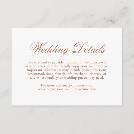 テラ伝統的コッタエレガフォーマルントウェディング エンクロージャーカード (正面)