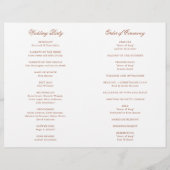 テラ伝統的コッタフォーマル結婚式 プログラム (裏面)