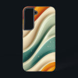 テラ波電話ケース SAMSUNG GALAXY S22ケース<br><div class="desc">オレンジ色、ベージュ自然色、ティール（緑がかった色）色で心地良い波のパターンは、あなたのアンドロイド電話に穏やかな流れとバランスをもたらす。</div>