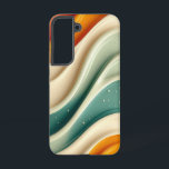 テラ波電話ケース SAMSUNG GALAXY S22ケース<br><div class="desc">オレンジ色、ベージュ自然色、ティール（緑がかった色）色で心地良い波のパターンは、あなたのアンドロイド電話に穏やかな流れとバランスをもたらす。</div>