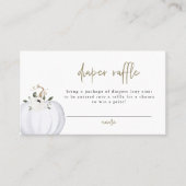 テラ秋ホワイトカボチャベビーおむつラッフルチケット プレイスカード (正面)