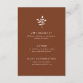 テラ素朴コタシンプルモダンボタ結婚ニック エンクロージャーカード (正面)