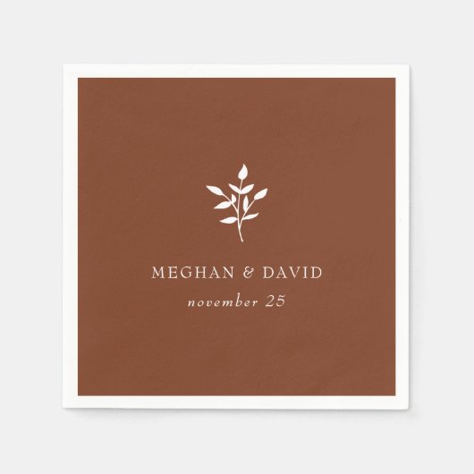 テラ素朴コタシンプルモダンボタ結婚ニック スタンダードカクテルナプキン (正面)