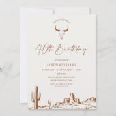 テラ素朴コッタウェスタン40歳の誕生日 招待状 (正面)