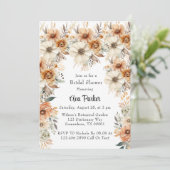 テラ素朴コッタクリームフローラブライダルシャワー 招待状 (スタンド正面)