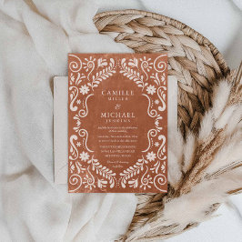 テラ素朴コッタタラベラ結婚メキシコ 招待状