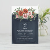 テラ素朴コッタバラ結婚式招待状 招待状 (スタンド正面)