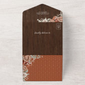 テラ素朴コッタフローラバーンウッドQRコード結婚ズ オールインワン招待状 (外側)