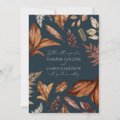 テラ素朴コッタフローラボホネイビー結婚ズ 招待状 (正面)