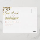 テラ素朴コッタボタニカルボホラックス結婚ズ 箔招待状ポストカード (裏面)