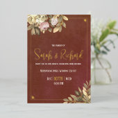 テラ素朴コッタボタニカルボホラックス結婚ズ 箔招待状 (立ち正面)