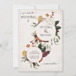 テラ素朴コッタボホフローラリース結婚ズ 招待状