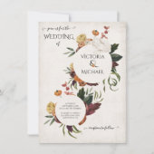 テラ素朴コッタボホフローラリース結婚ズ 招待状 (正面)